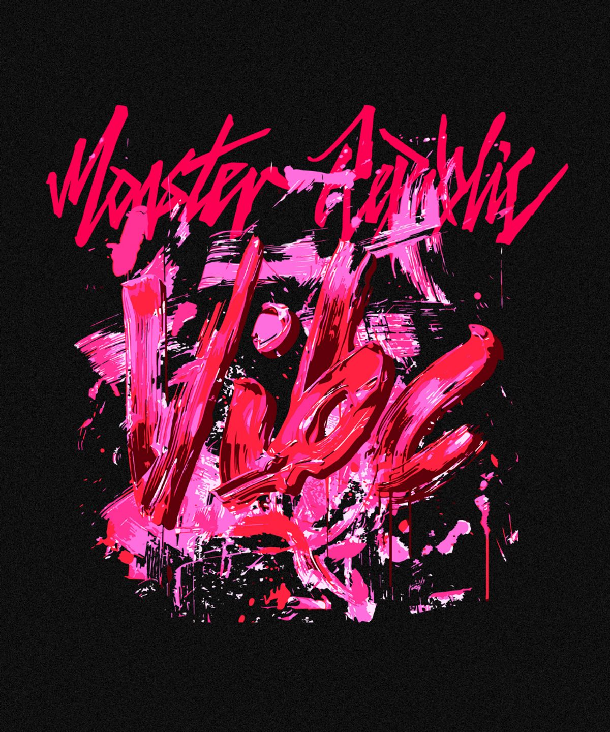 몬스터리퍼블릭(MONSTER REPUBLIC) 바이브 비비드핑크 티셔츠 블랙