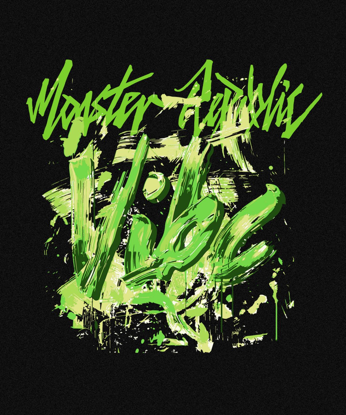 몬스터리퍼블릭(MONSTER REPUBLIC) 바이브 비비드그린 티셔츠 블랙