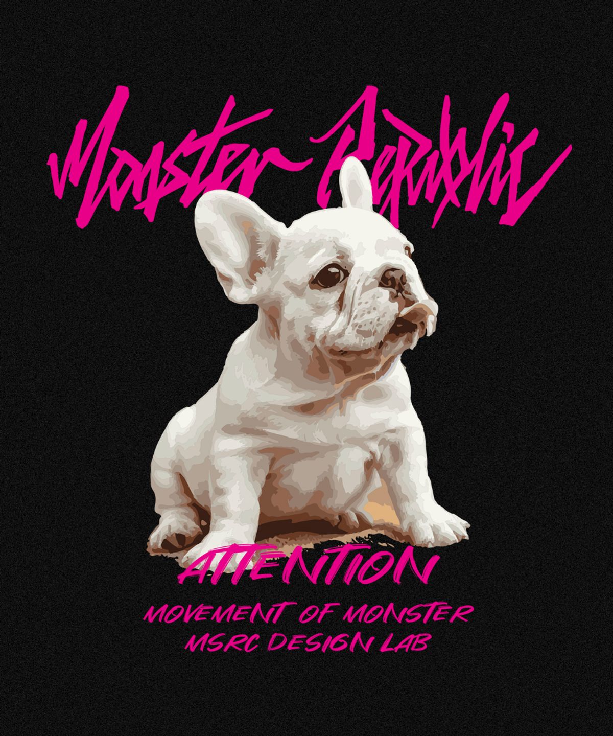 몬스터리퍼블릭(MONSTER REPUBLIC) 프렌치 비비드핑크 티셔츠 블랙