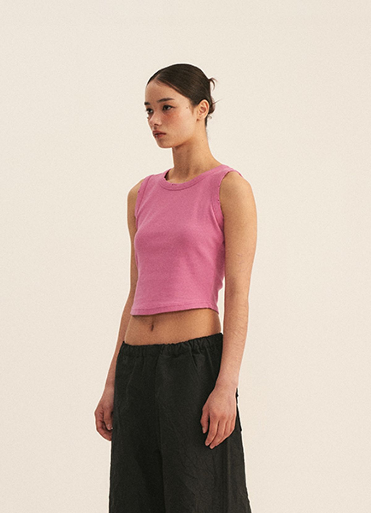 엠티오티(MTOT) Vintage Cropeed sleeveless (Pink)