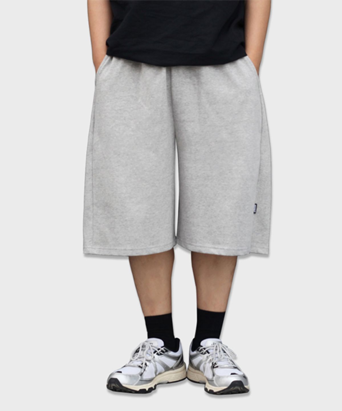 리스펙트(RESPECT) side panel bermuda sweat shorts (grey)