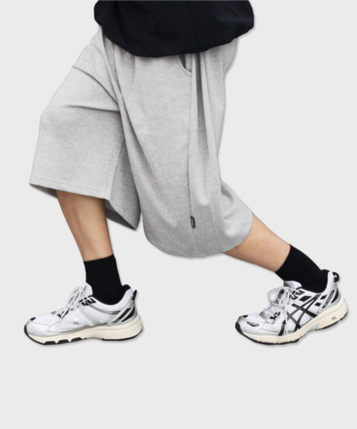 리스펙트(RESPECT) side panel bermuda sweat shorts (grey)