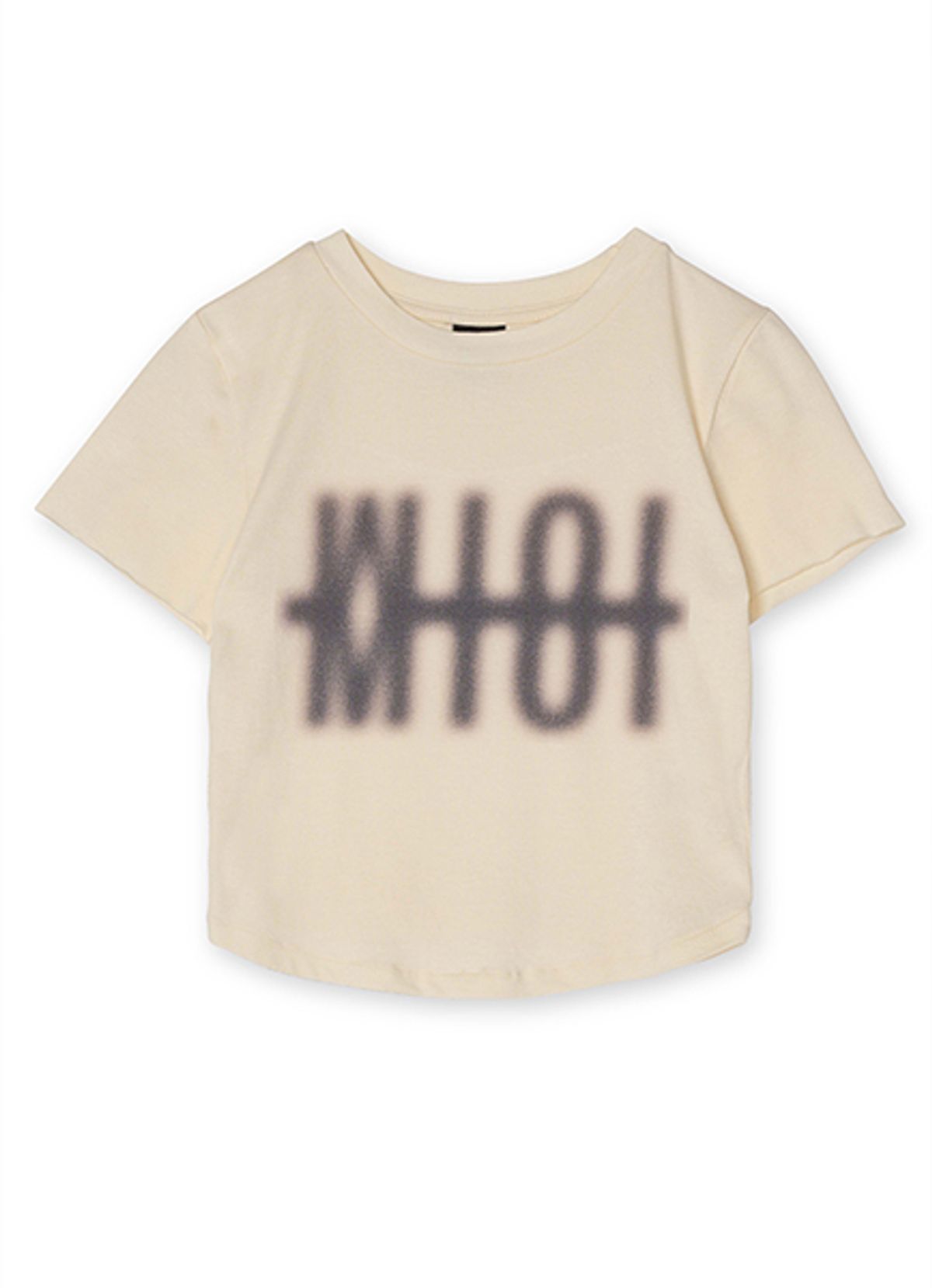 엠티오티(MTOT) Raw-Hem Cropped T-shirt (Cream)