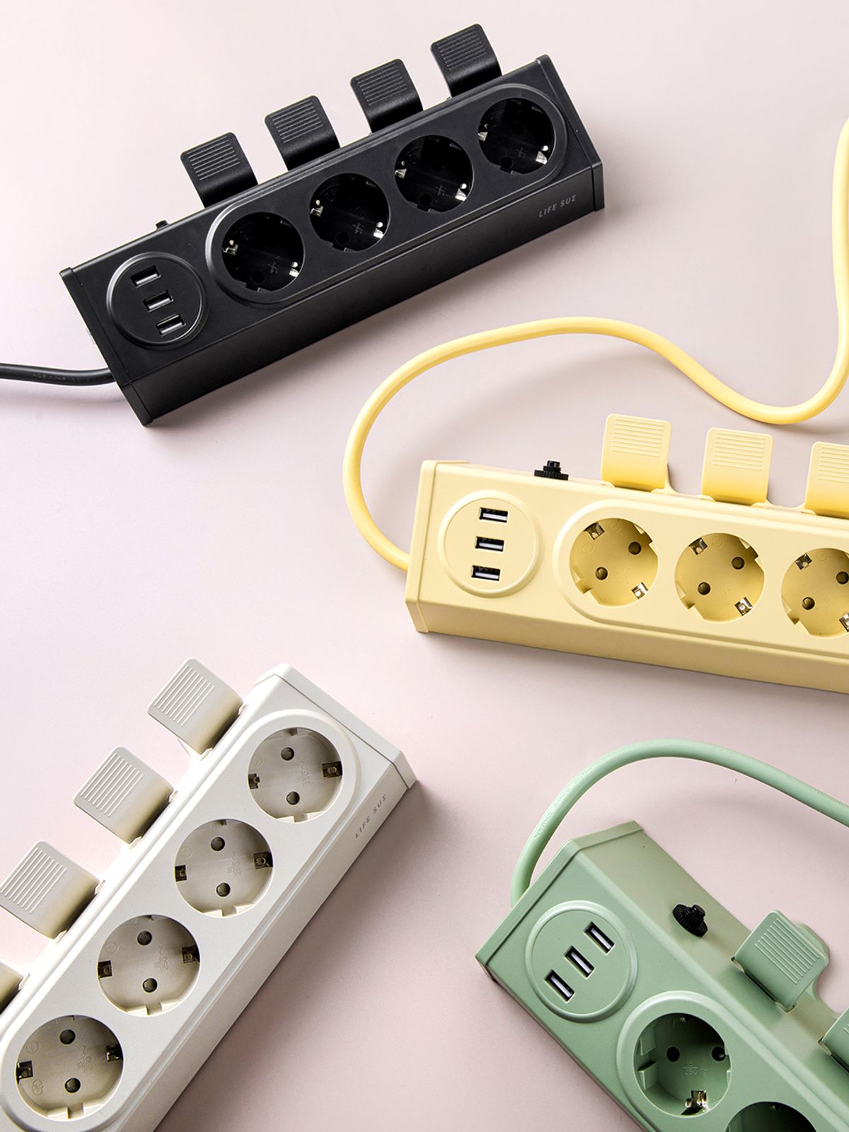 라이프썸(LIFESUM) 라이프썸 이지클릭 USB 멀티탭 4구 3포트 3M (LFS-HA57) 4종 택1