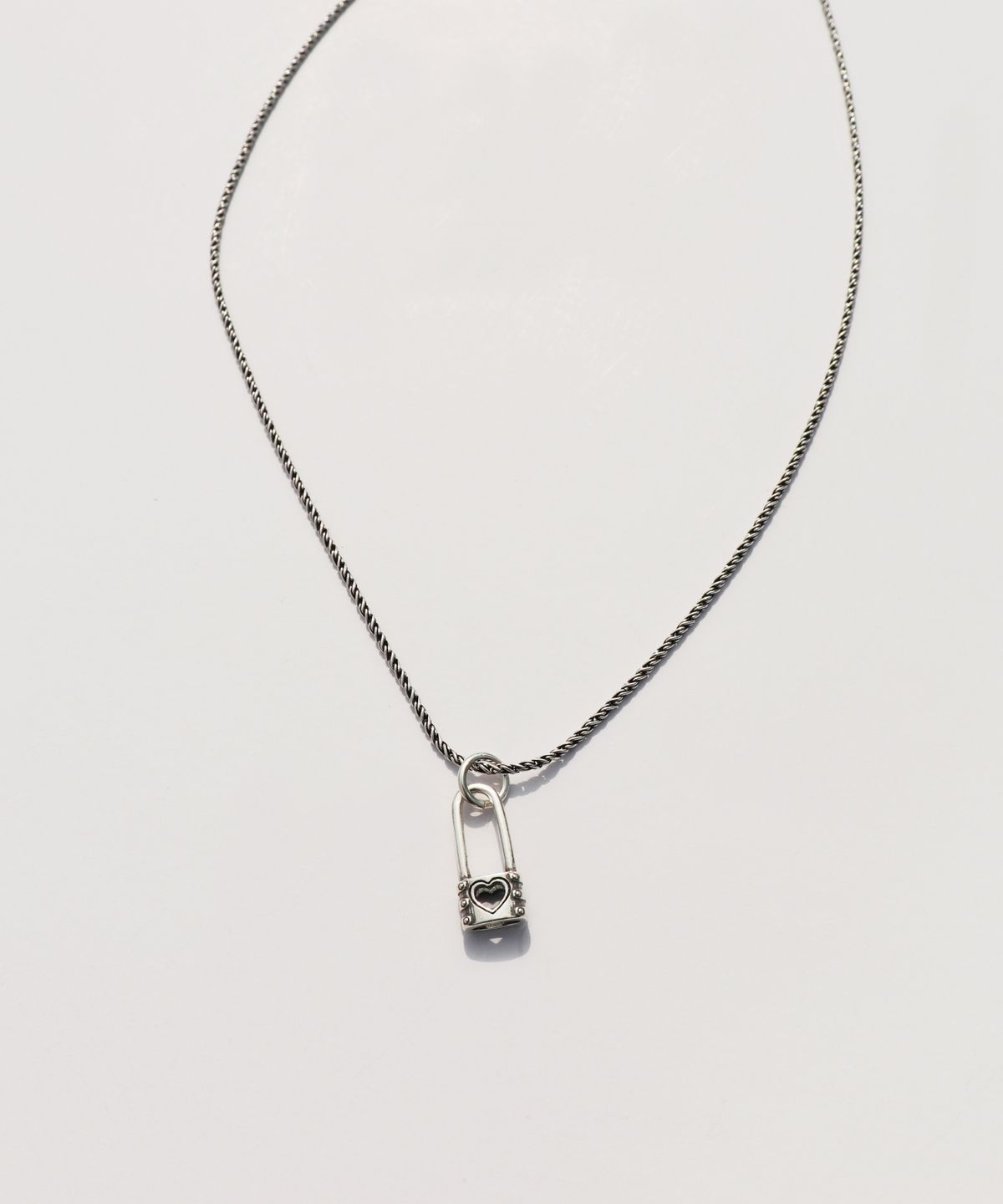 봉보(BONBEAU) Open heart lock pendent silver chain Necklace 실버925 하트 자물쇠 펜던트 유화 체인 은 목걸이