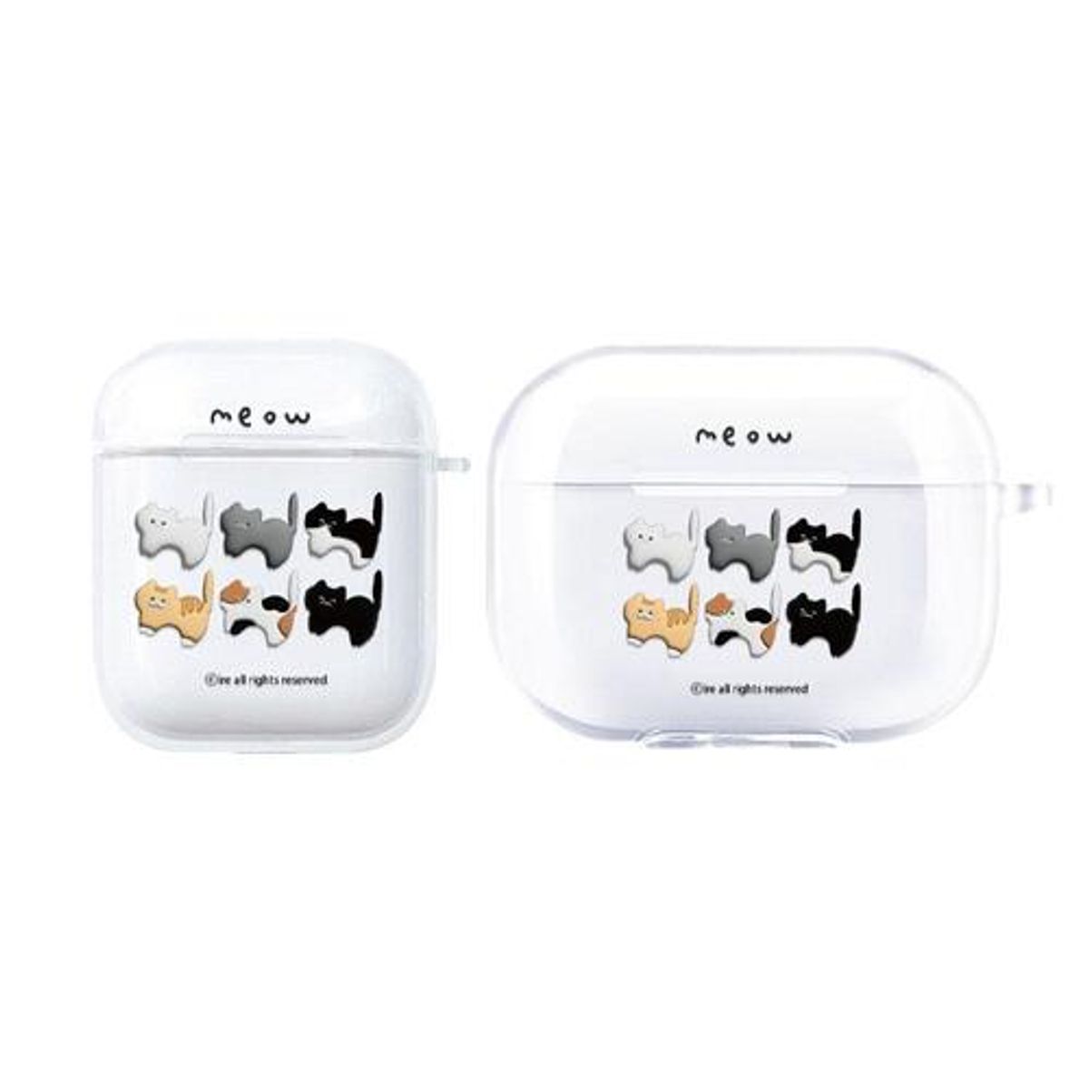 이레케이스앤굿즈(IRECASEGOODS) 육냥이 에어팟 프로 버즈 2 전기종 투명하드케이스