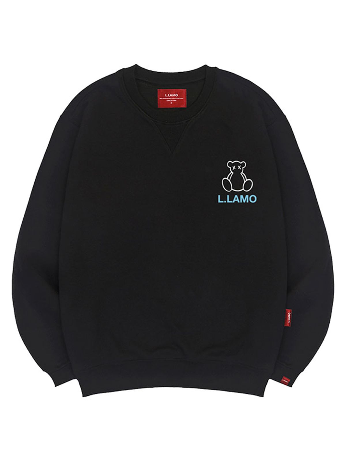 엘라모(LLAMO) 라인베어 맨투맨 남녀공용 빅사이즈 S~4XL