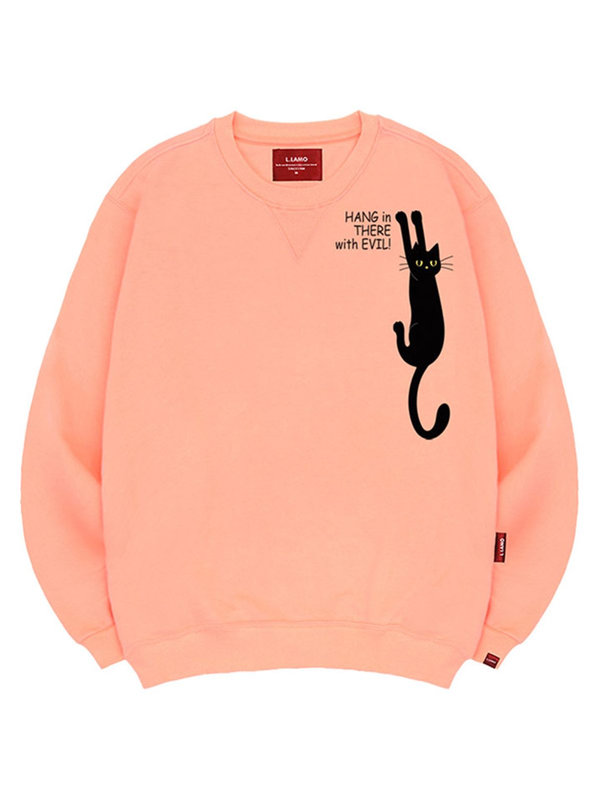 엘라모(LLAMO) 검은고양이 맨투맨 남녀공용 빅사이즈 S~4XL