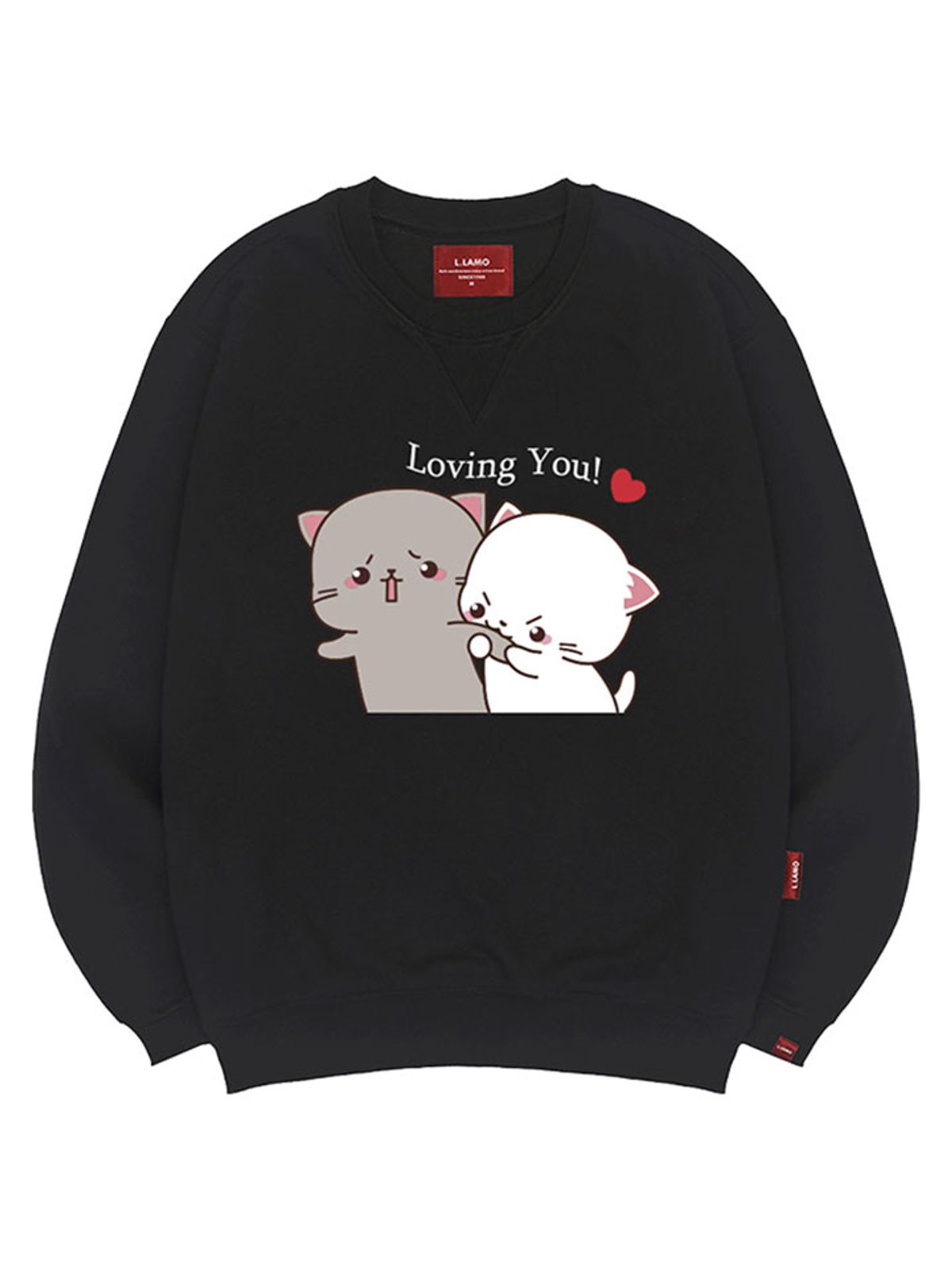 엘라모(LLAMO) 러빙유 맨투맨 남녀공용 빅사이즈 S~4XL
