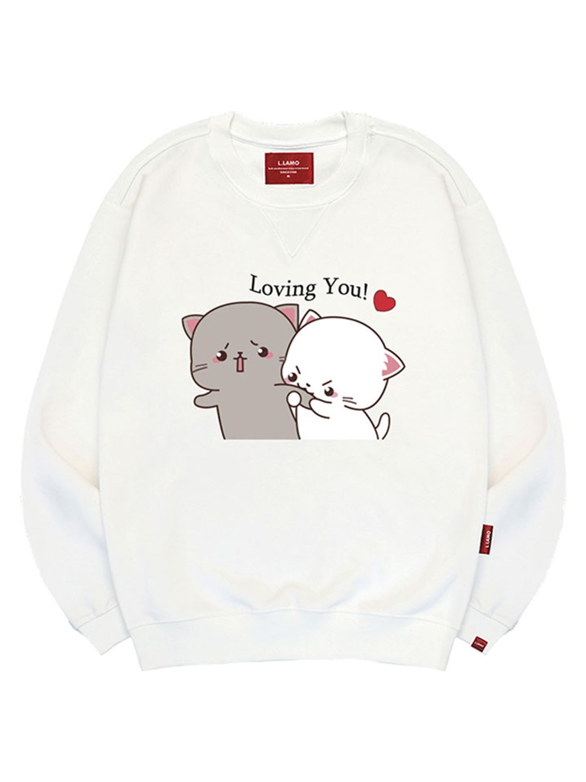 엘라모(LLAMO) 러빙유 맨투맨 남녀공용 빅사이즈 S~4XL