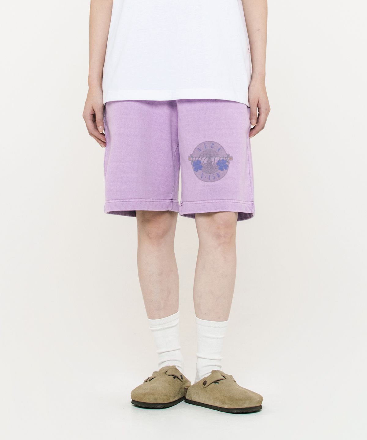 에이카화이트(AECA) GUNS N CLOVER SWEAT SHORTS-WASHED PURPLE