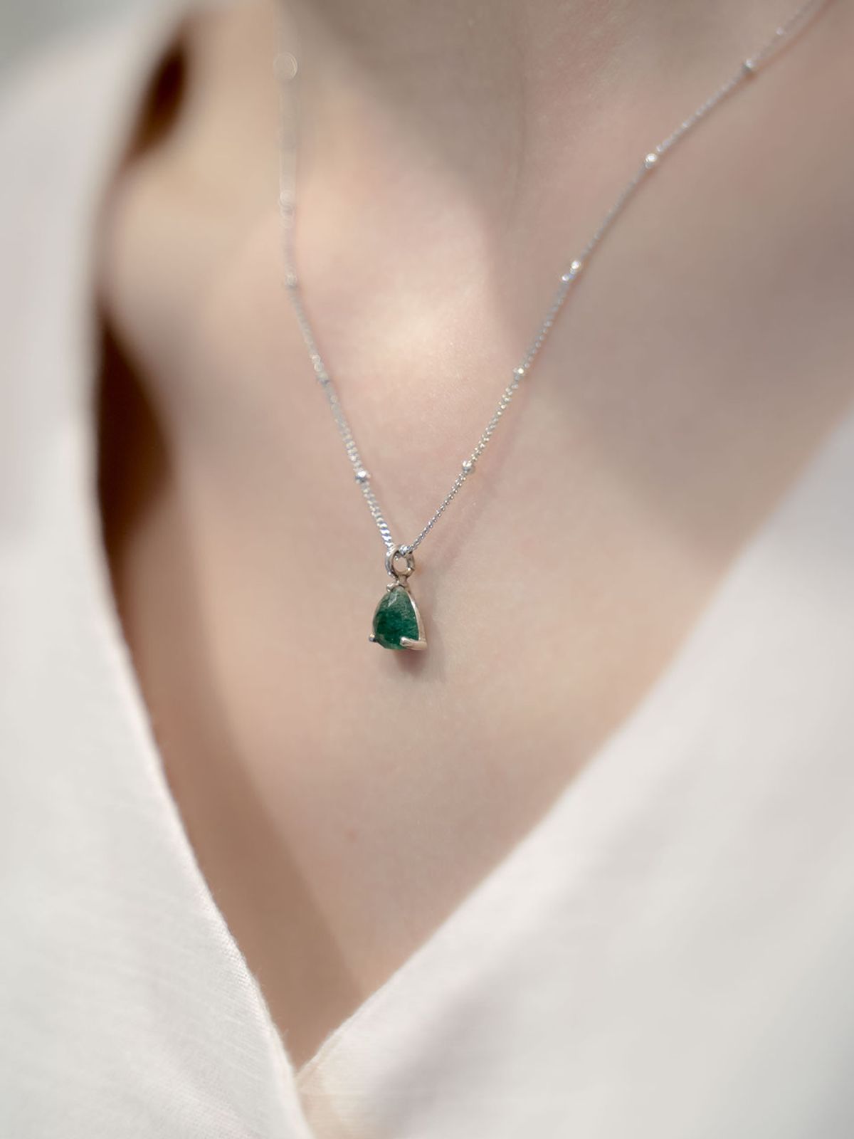 하랑(HARANG) HR 25N_Triangle Cut Gem Necklace