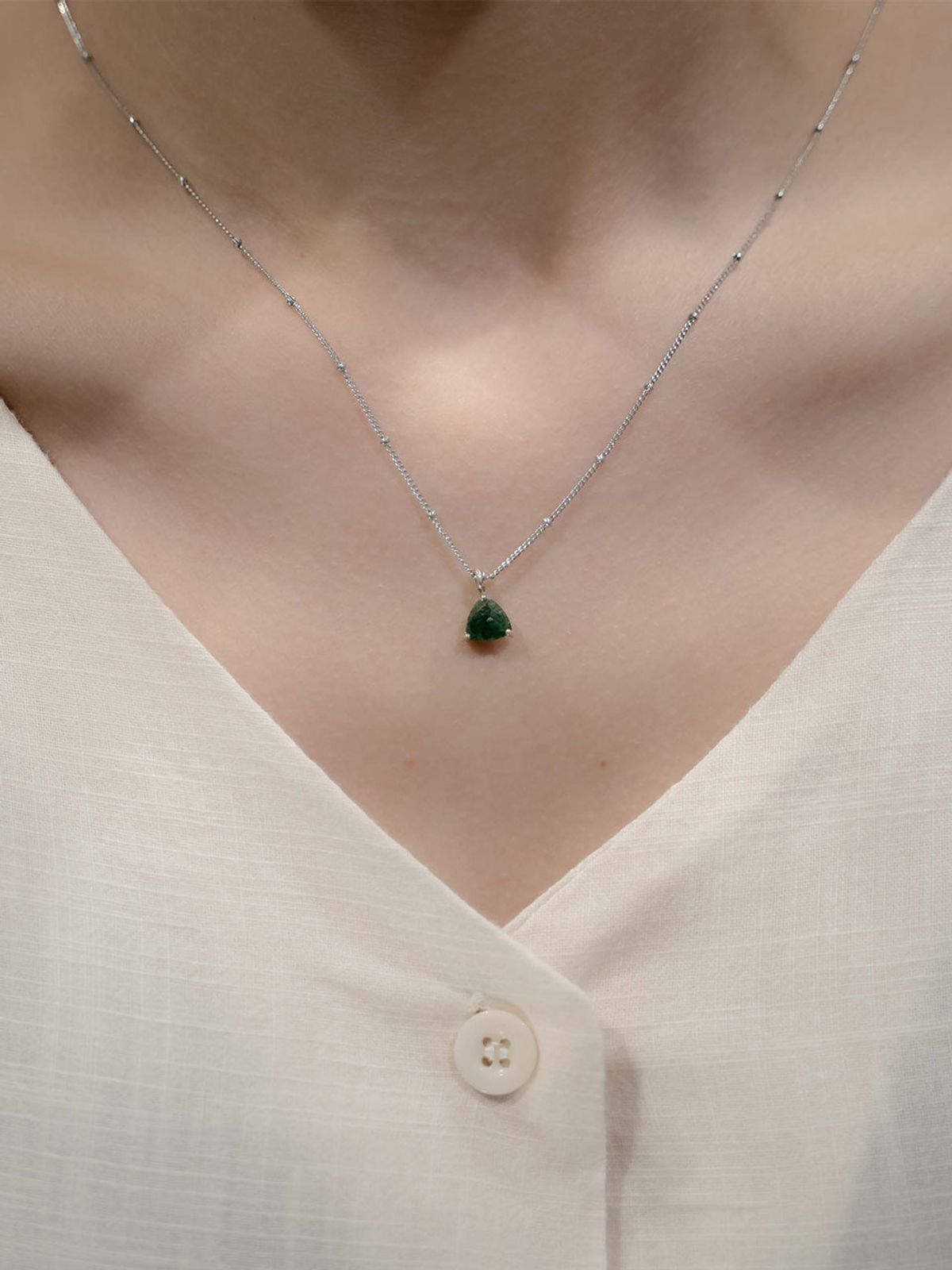 하랑(HARANG) HR 25N_Triangle Cut Gem Necklace