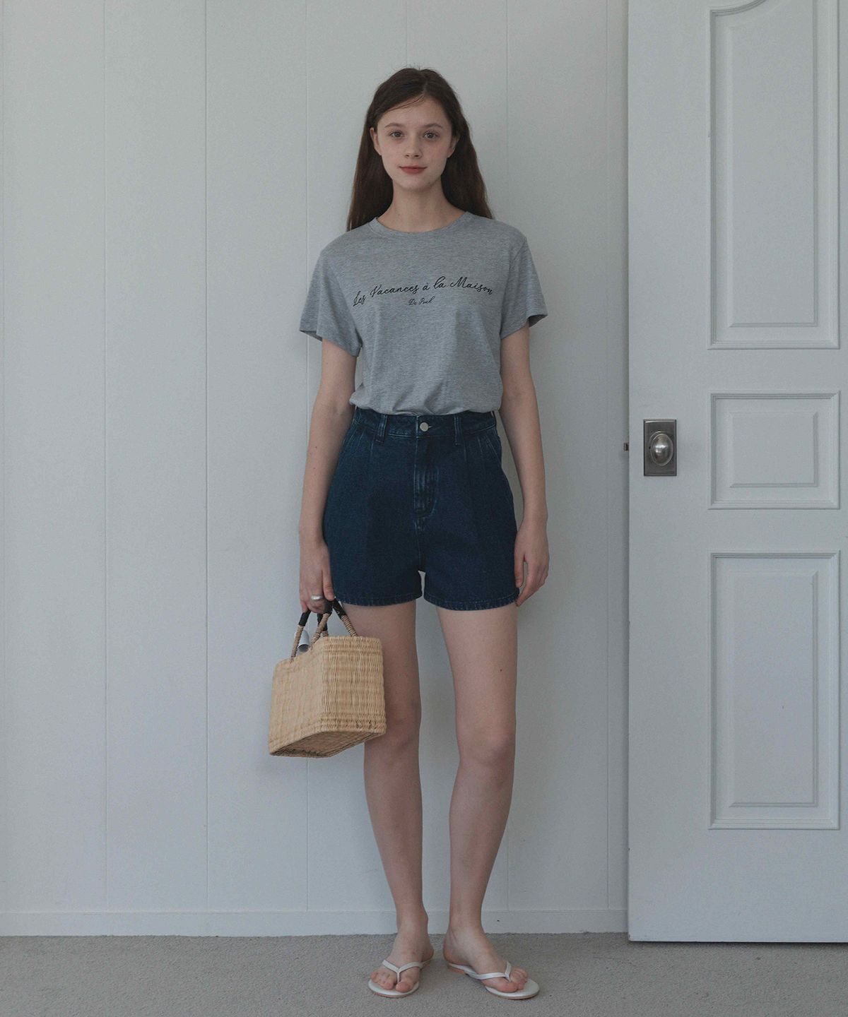 하우스 오브 폰드(HOUSE OF POND) Scripted logo t shirt (Grey)