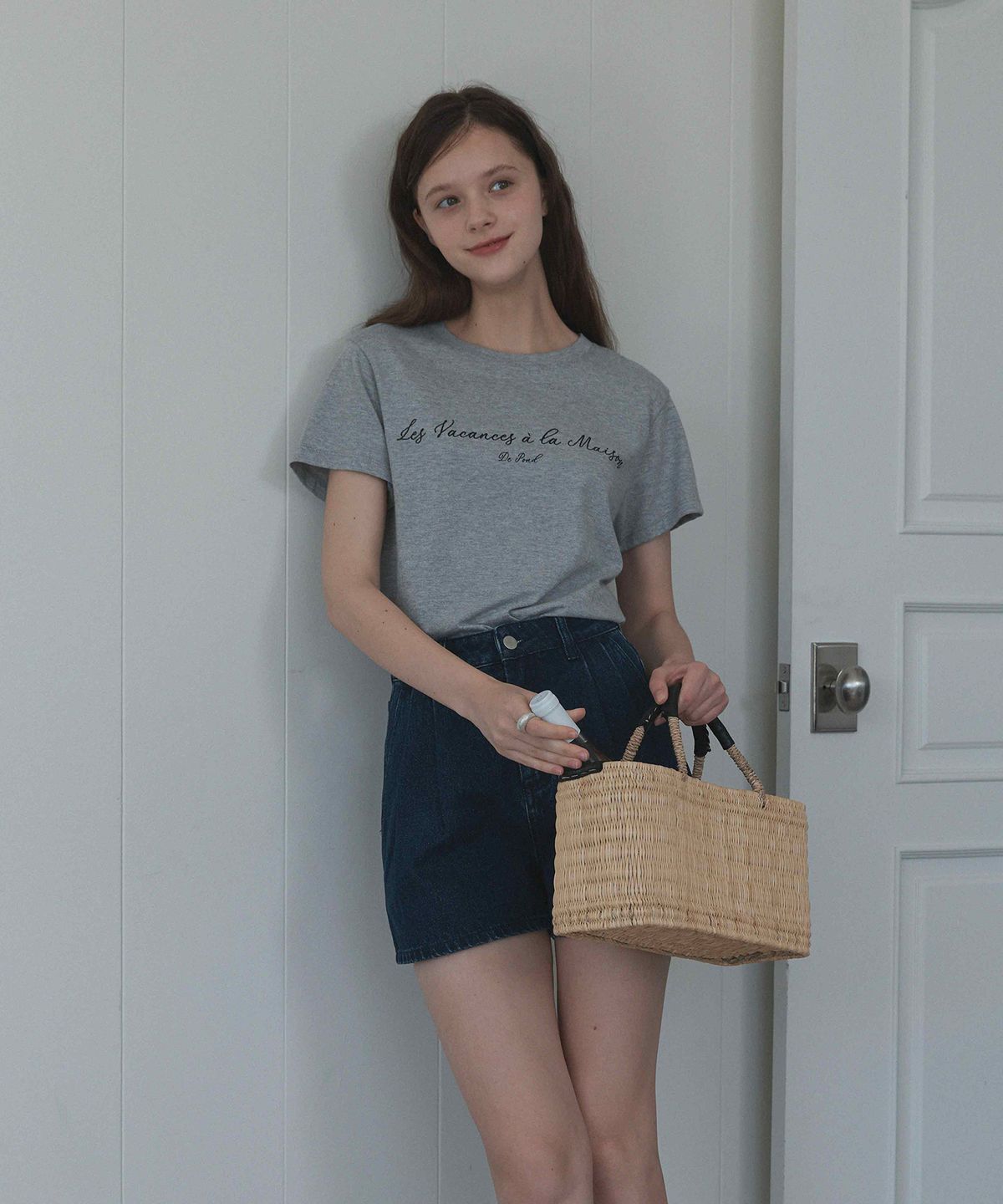 하우스 오브 폰드(HOUSE OF POND) Scripted logo t shirt (Grey)
