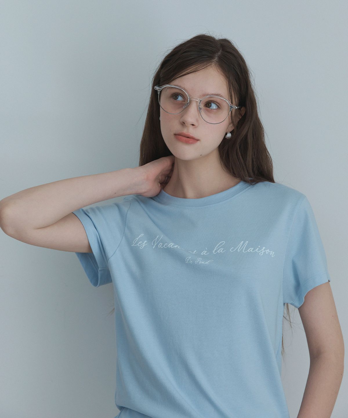 하우스 오브 폰드(HOUSE OF POND) Scripted logo t shirt (Blue)