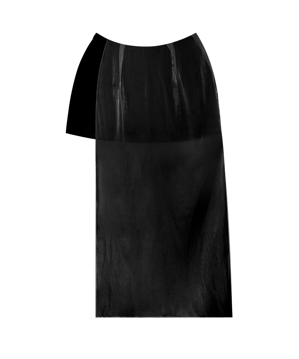 트리밍버드(TREEMINGBIRD) See-Through V Low-Waist Mini Skirt [ Black ]