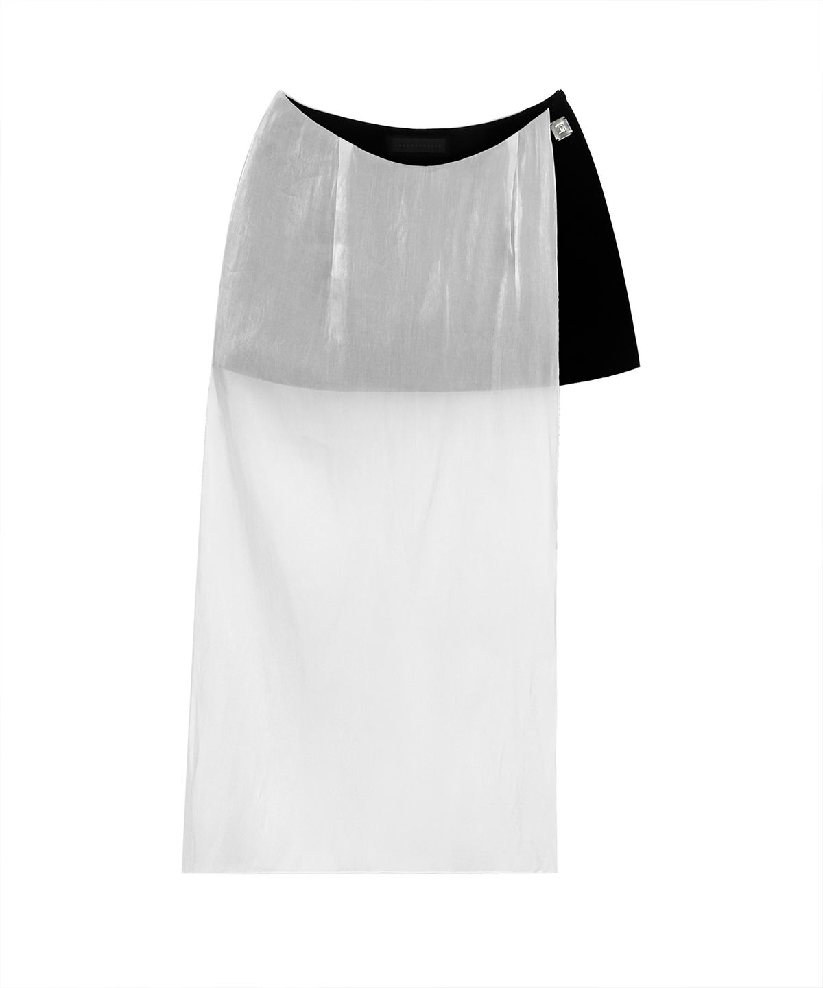 트리밍버드(TREEMINGBIRD) See-Through V Low-Waist Mini Skirt [ White ]