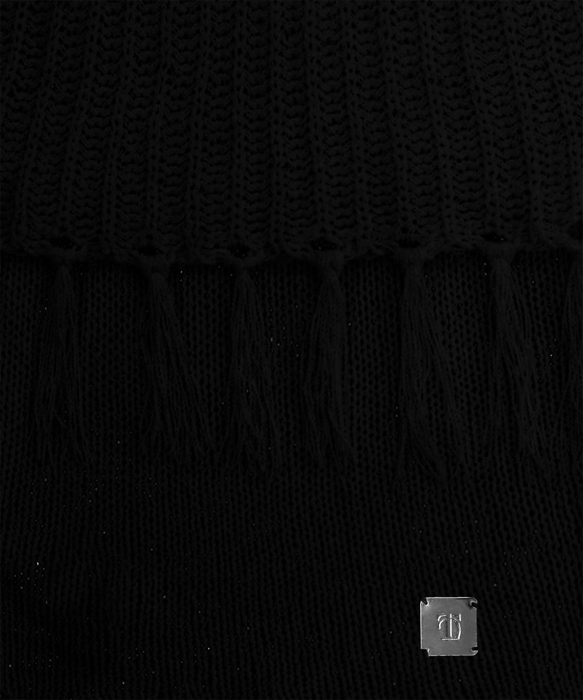 트리밍버드(TREEMINGBIRD) Tassel Open Shoulder Knit [ Black ]