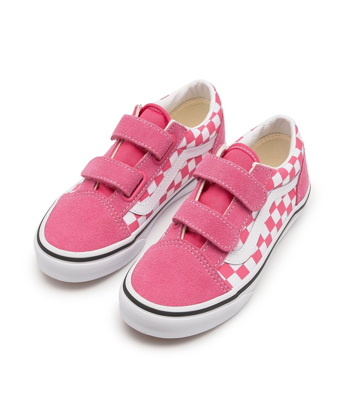 반스 키즈(VANS KIDS) 올드스쿨 벨크로 키즈 - (컬러띠어리) 체커보드 허니서클 / VN000CYWCHL1
