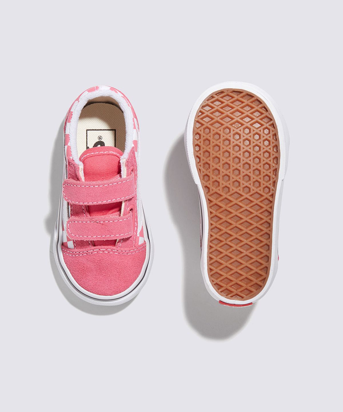 반스 키즈(VANS KIDS) 올드스쿨 벨크로 토들러 - (컬러띠어리) 체커보드 허니서클 / VN0009RCCHL1
