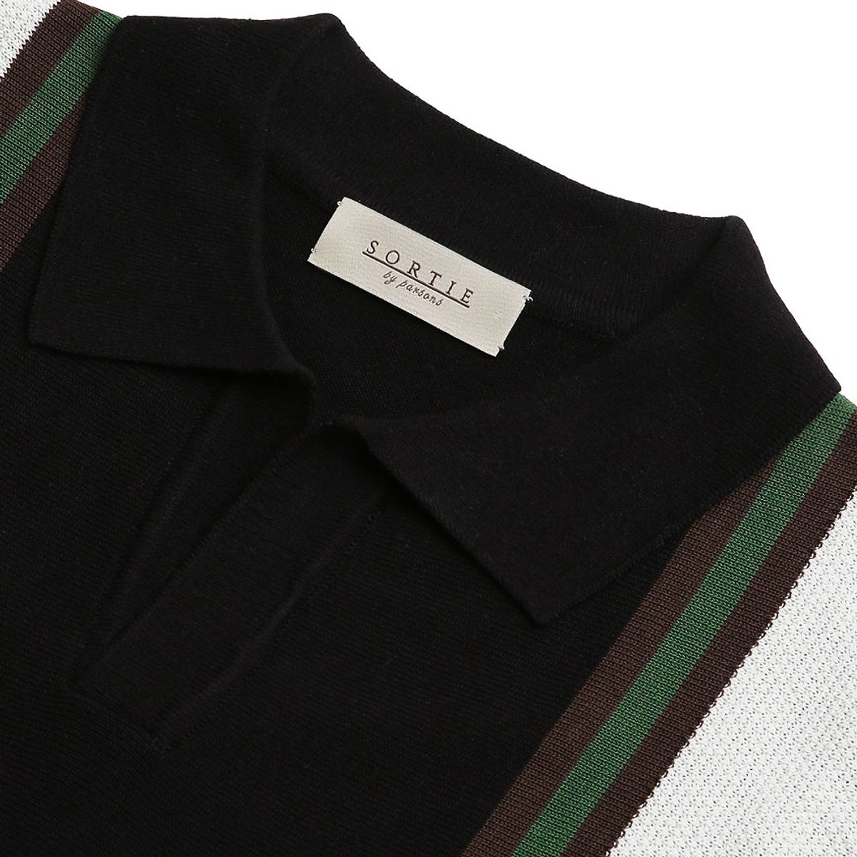 솔티(SORTIE) Summer Blend Open Collar Knit (Black)