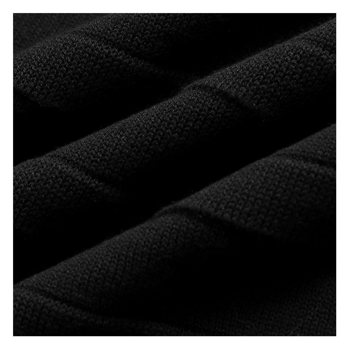 솔티(SORTIE) Ribbed Collar Knit Shirts (Black)