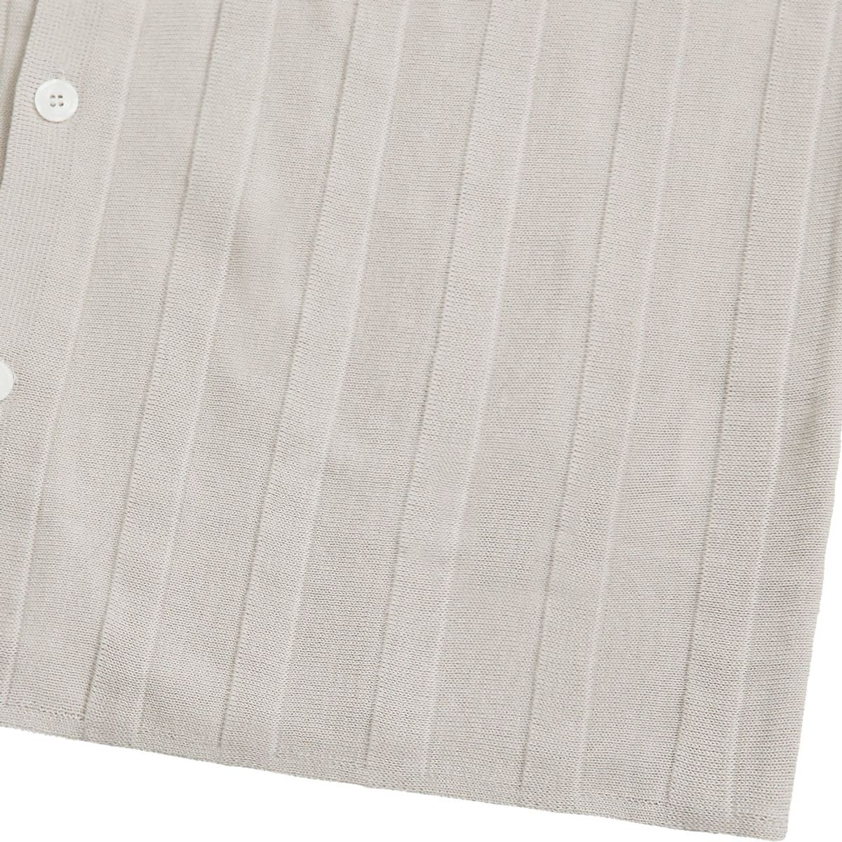 솔티(SORTIE) Ribbed Collar Knit Shirts (Oatmeal)