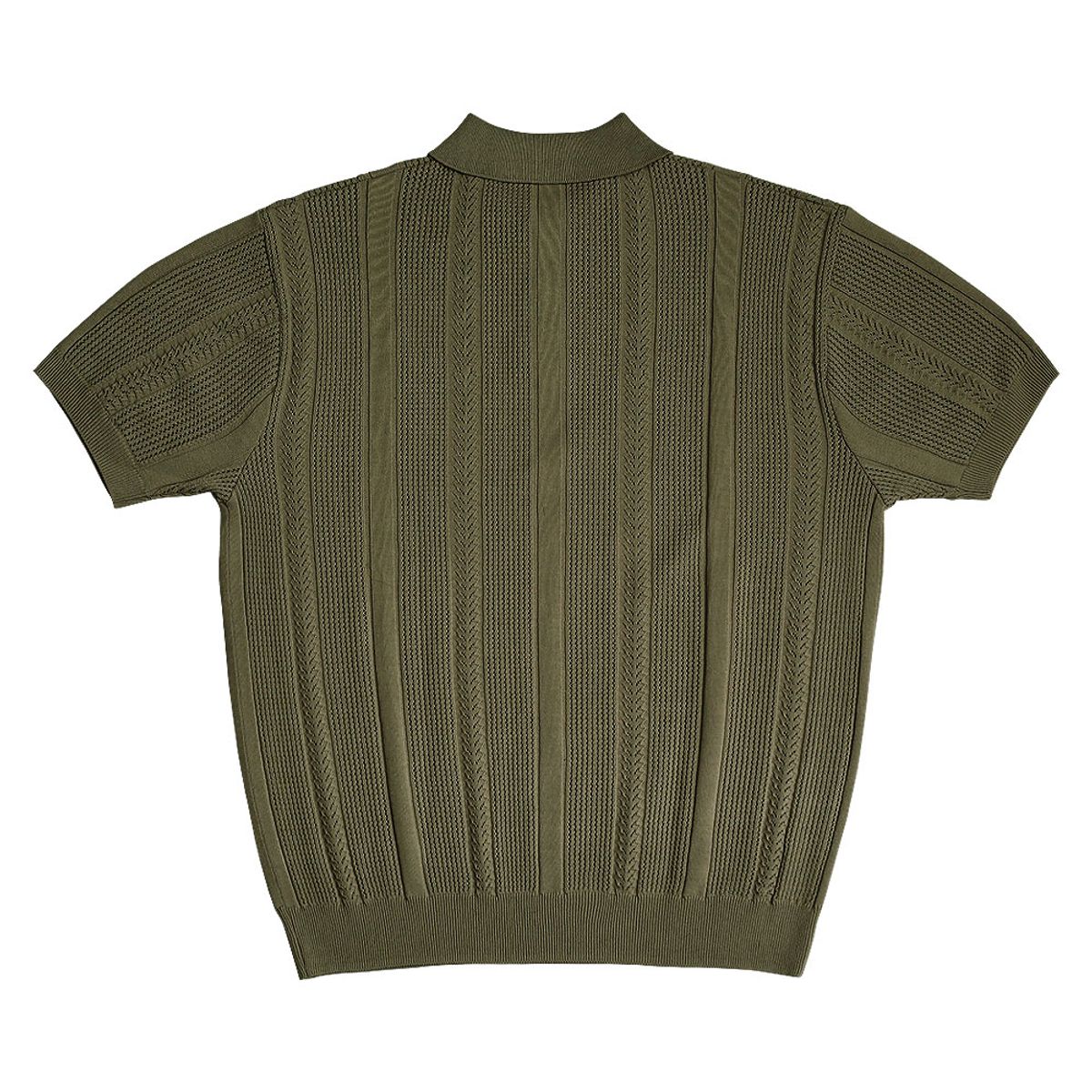 솔티(SORTIE) Mesh Mixed Crochet Polo Knit (Khaki)