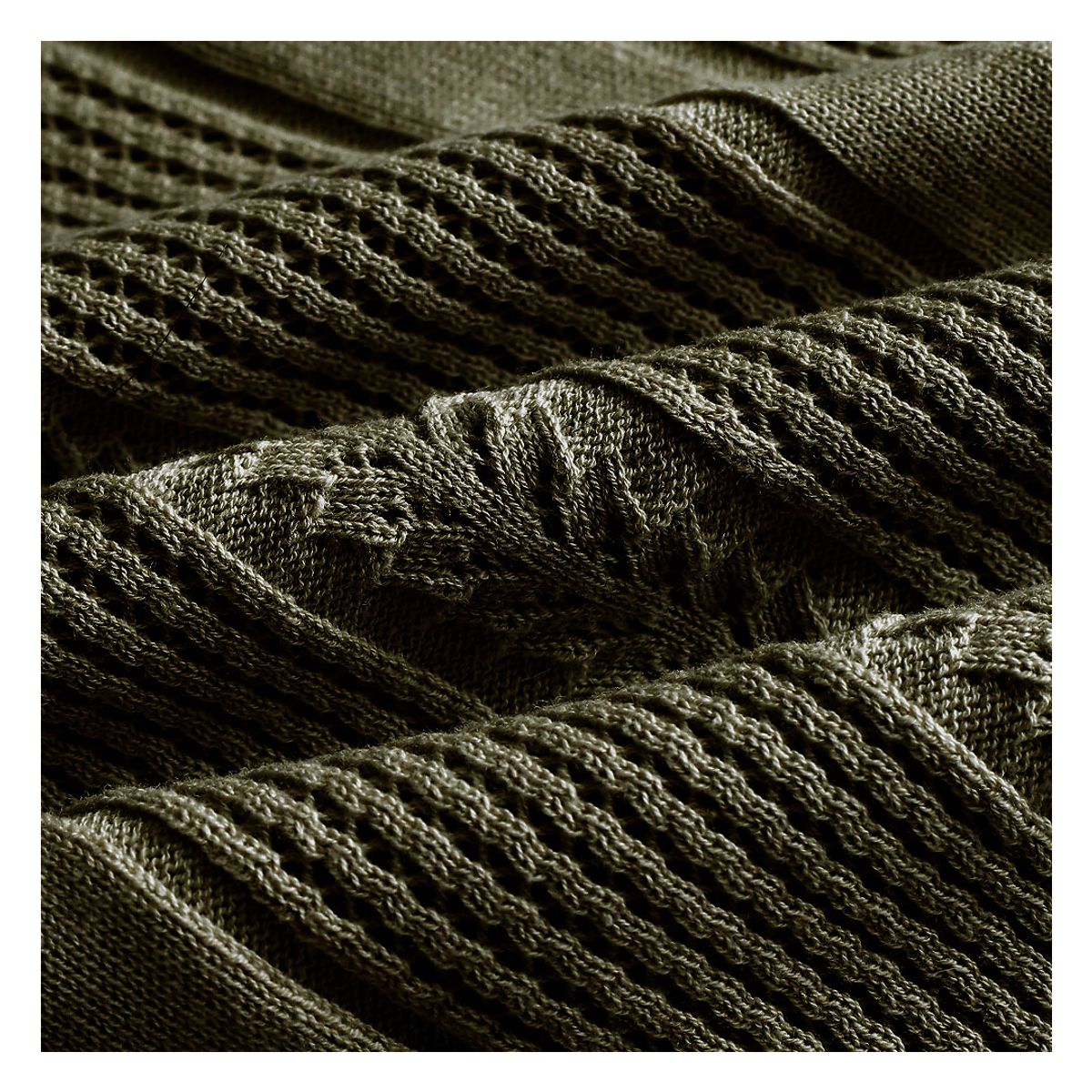 솔티(SORTIE) Mesh Mixed Crochet Polo Knit (Khaki)