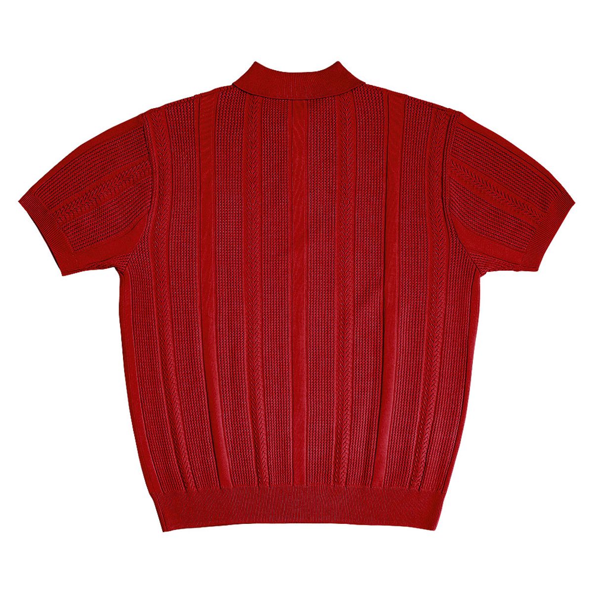 솔티(SORTIE) Mesh Mixed Crochet Polo Knit (Red)