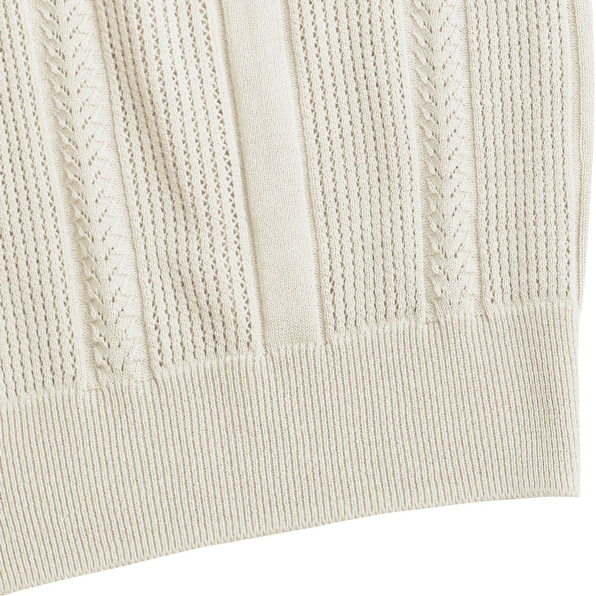 솔티(SORTIE) Mesh Mixed Crochet Polo Knit (Ivory)