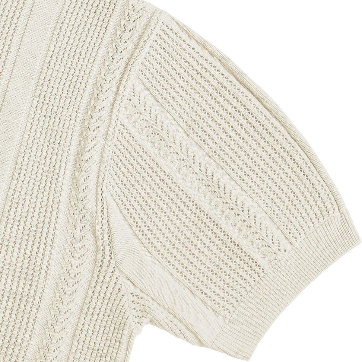 솔티(SORTIE) Mesh Mixed Crochet Polo Knit (Ivory)