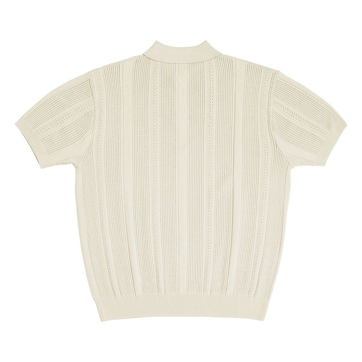 솔티(SORTIE) Mesh Mixed Crochet Polo Knit (Ivory)