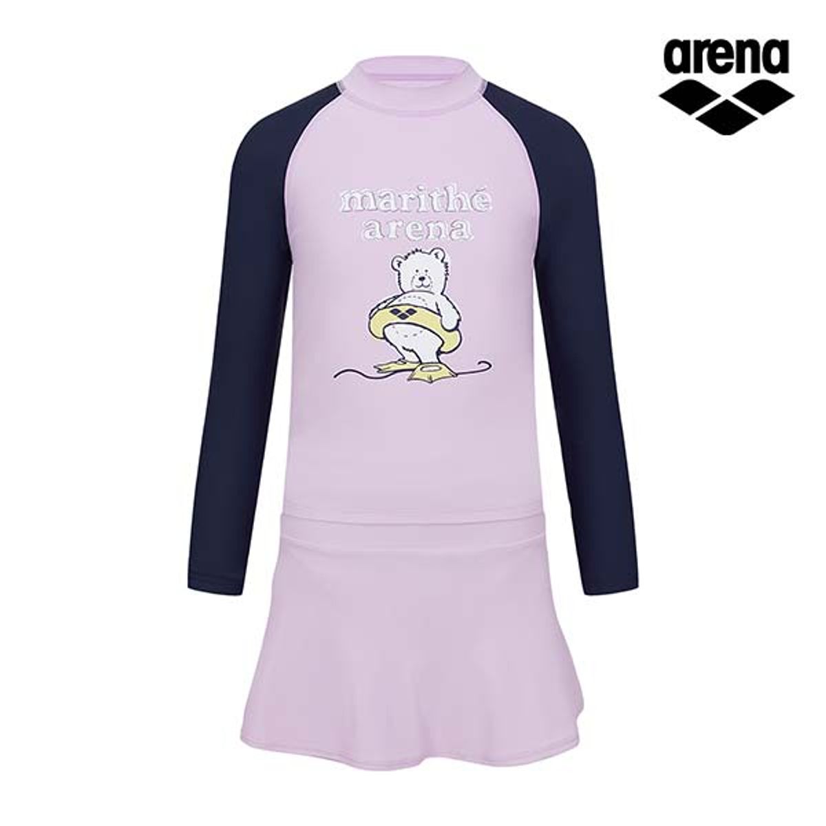 아레나(ARENA) [ARENA x MARITHE] 아동 레저 래쉬가드 세트 A4BG1GS95PNK