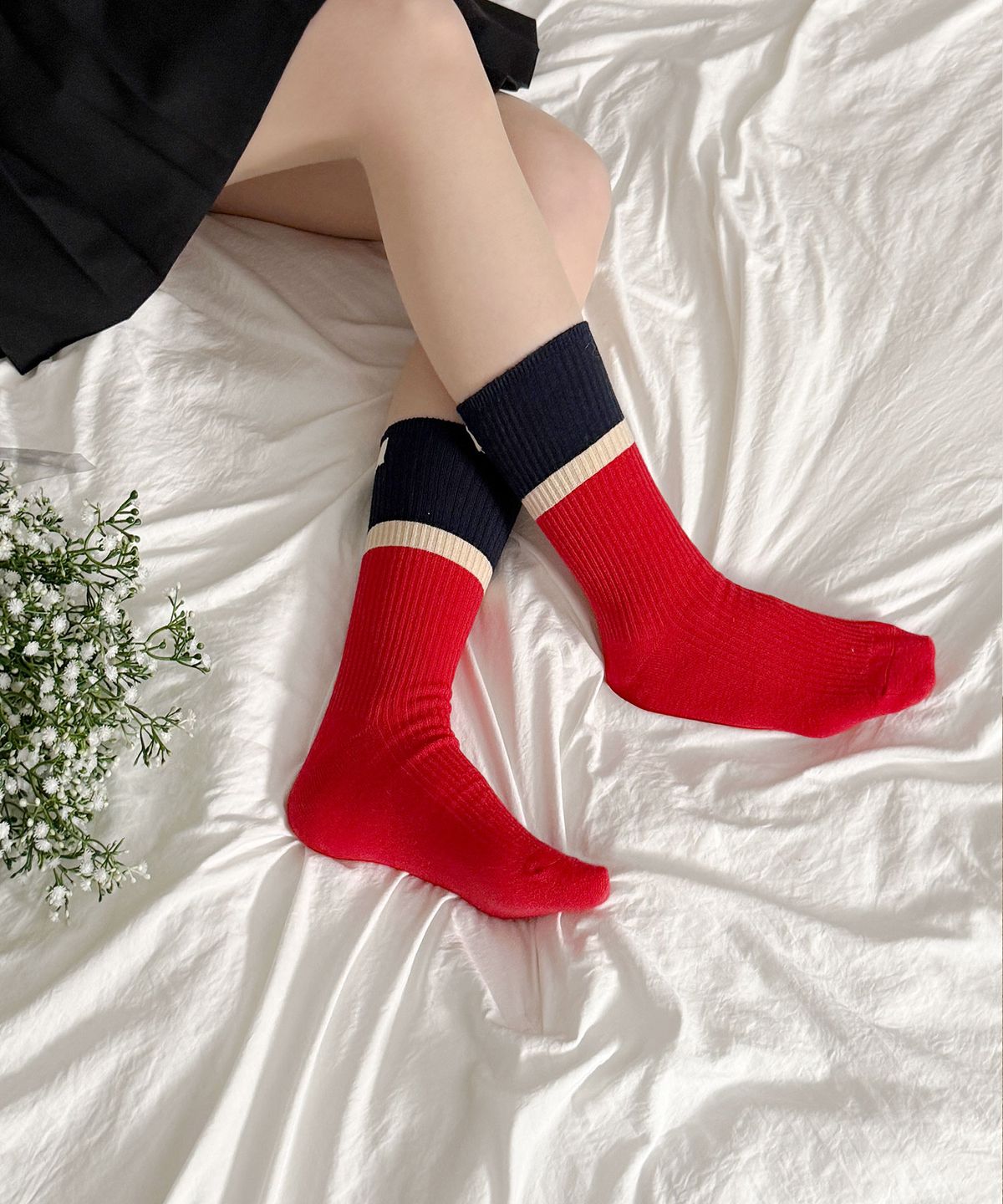 엔젤삭스(ANGEL SOCKS) [2개세트]1310쓰리톤탭면양말 여성 여자 컬러 패션 양말