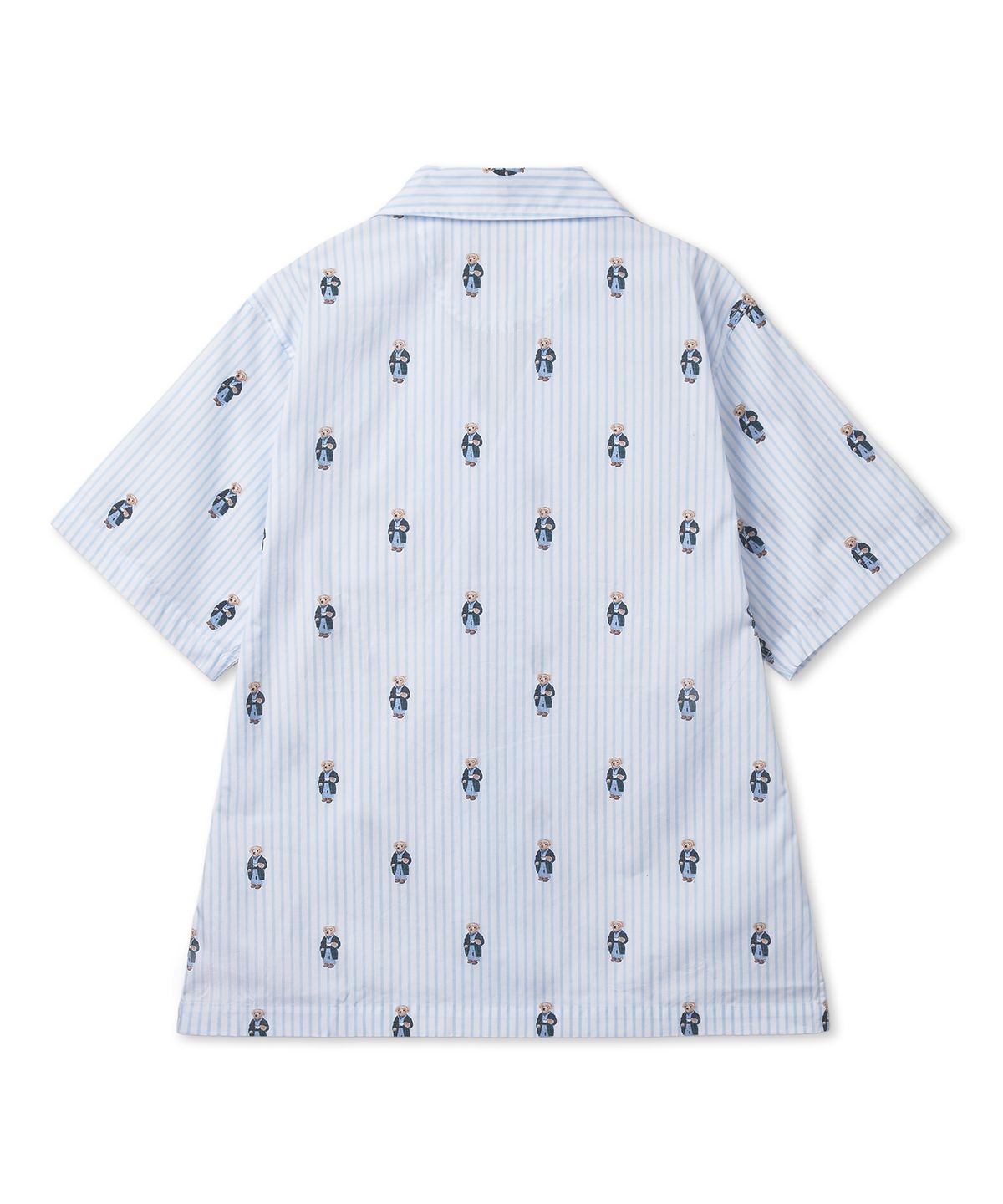 폴로 랄프 로렌(POLO RALPH LAUREN) 폴로 베어 스트라이프 코튼 파자마 세트 - 블루