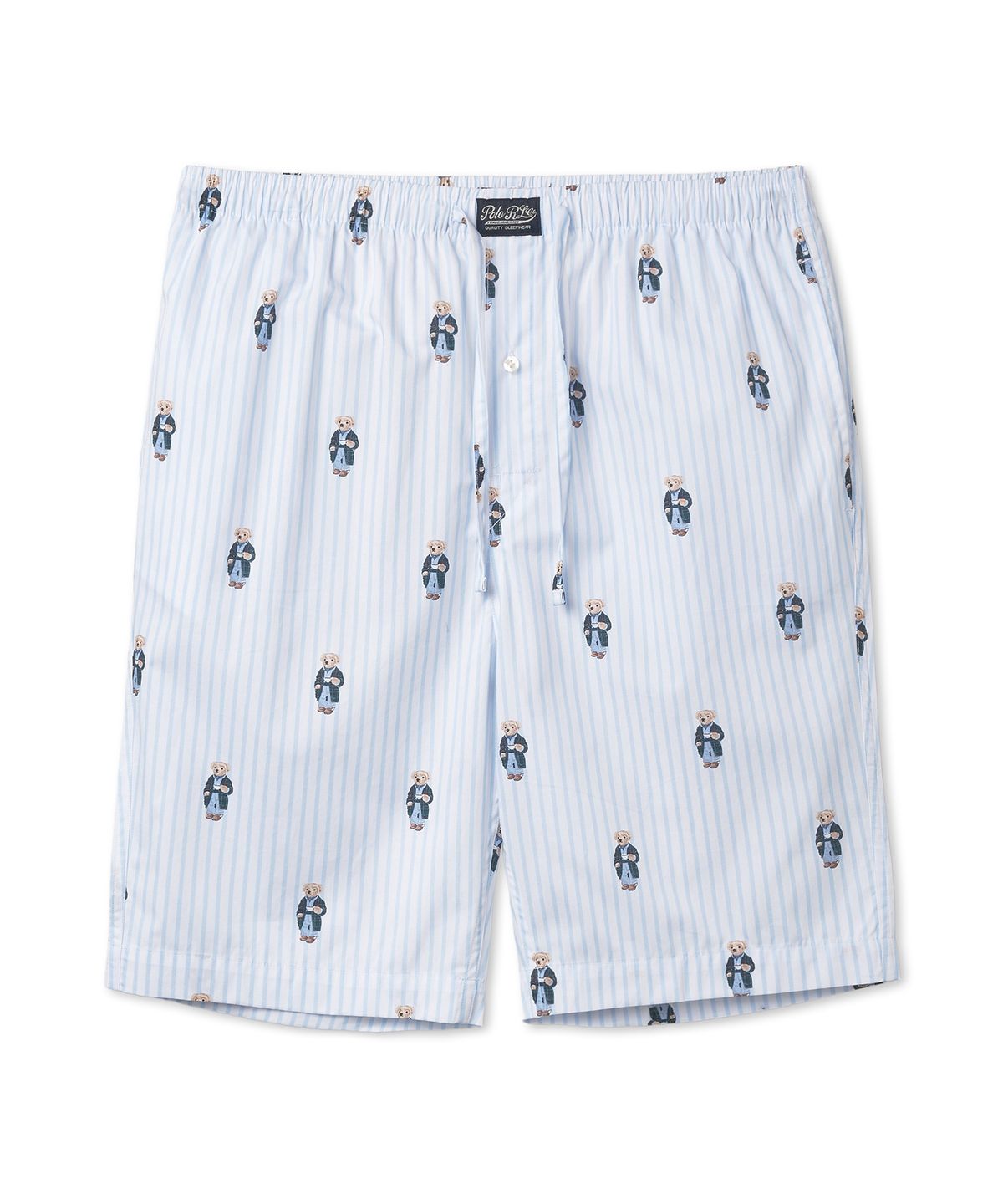 폴로 랄프 로렌(POLO RALPH LAUREN) 폴로 베어 스트라이프 코튼 파자마 세트 - 블루