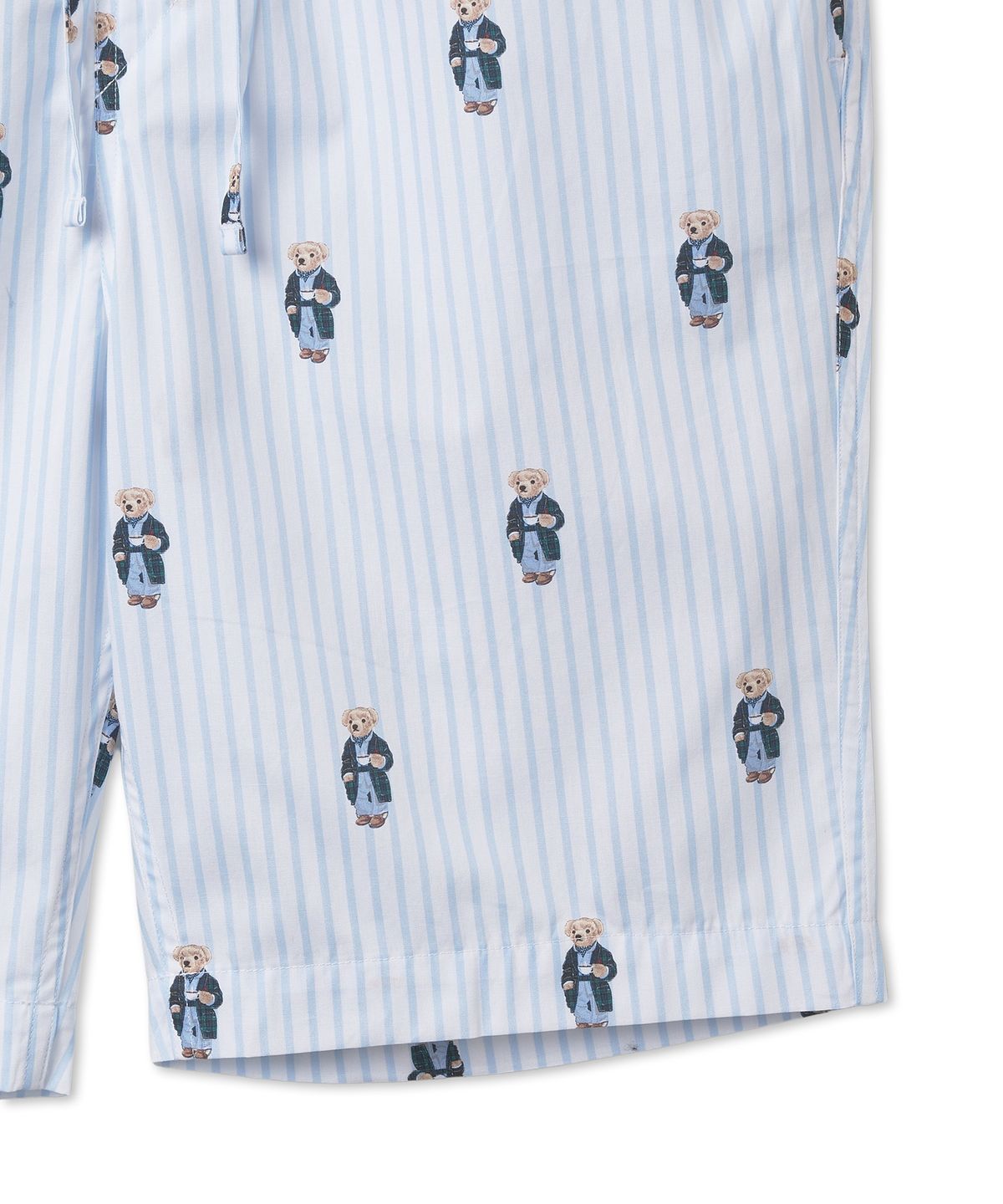 폴로 랄프 로렌(POLO RALPH LAUREN) 폴로 베어 스트라이프 코튼 파자마 세트 - 블루