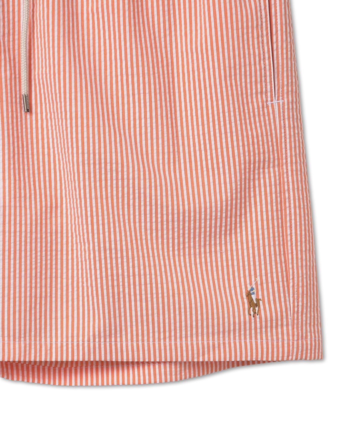 폴로 랄프 로렌(POLO RALPH LAUREN) 스트라이프 스윔 쇼트 - 오렌지