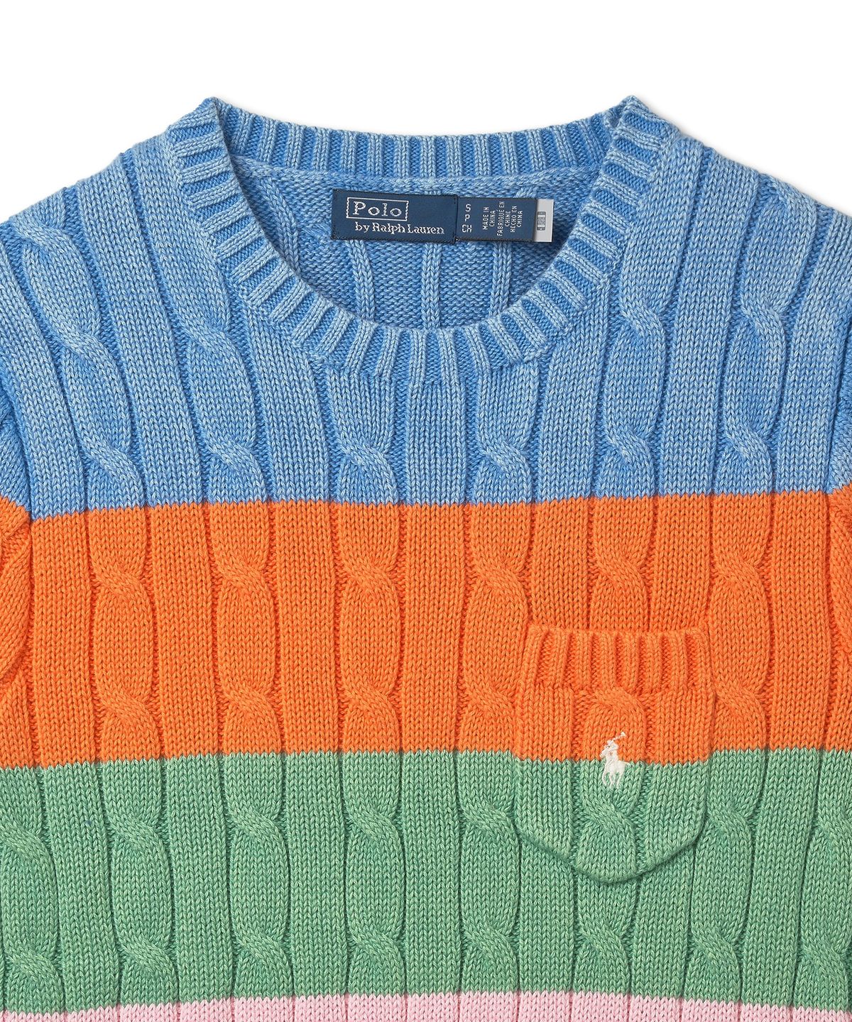 폴로 랄프 로렌(POLO RALPH LAUREN) W 케이블 니트 숏 슬리브 풀오버 - 멀티