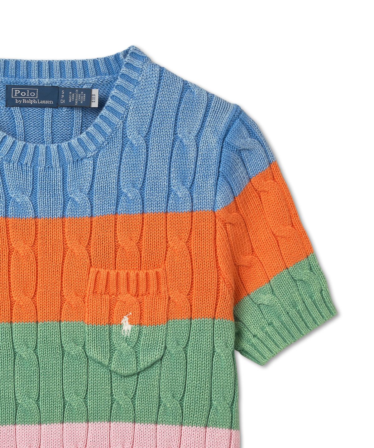 폴로 랄프 로렌(POLO RALPH LAUREN) W 케이블 니트 숏 슬리브 풀오버 - 멀티