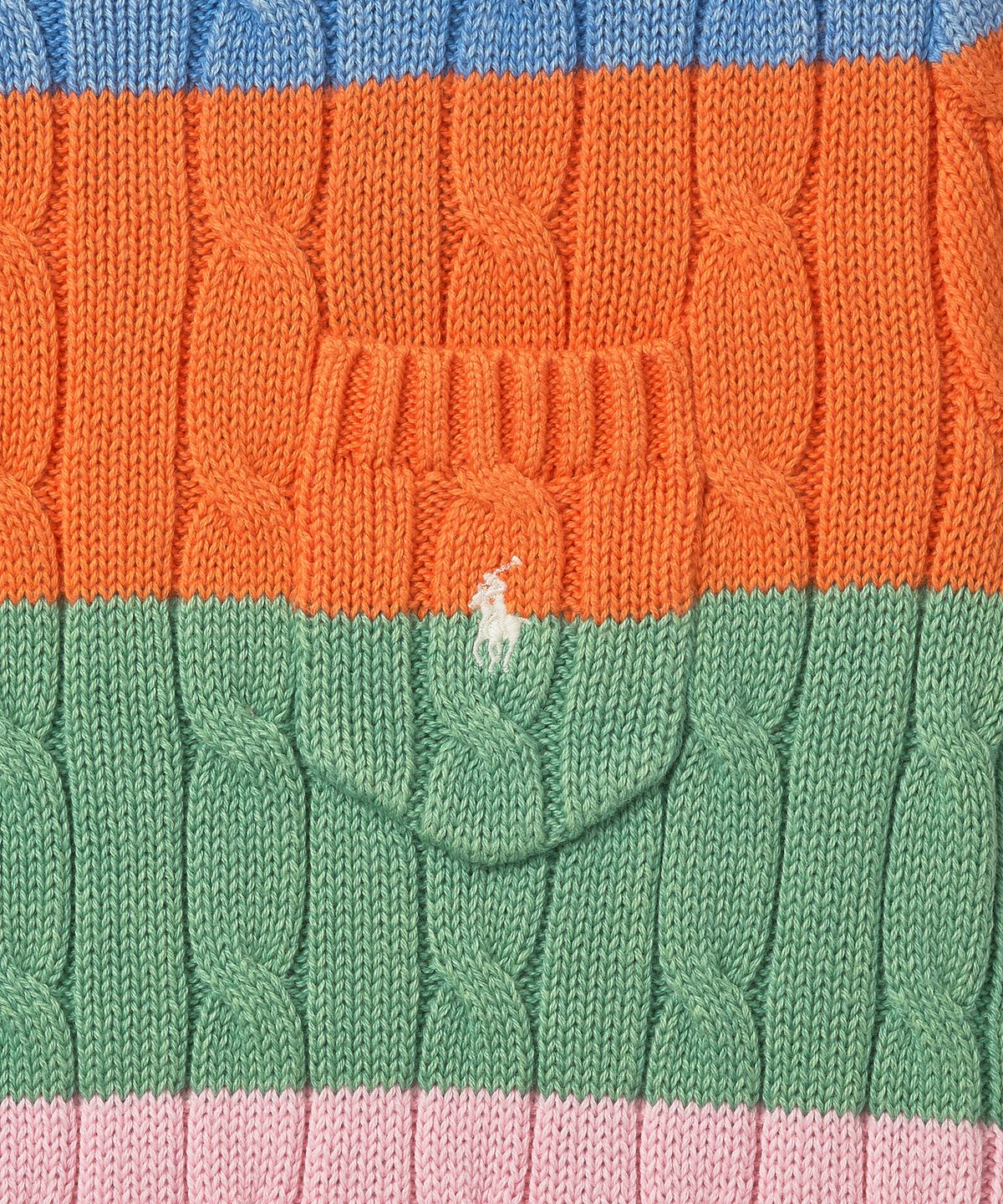 폴로 랄프 로렌(POLO RALPH LAUREN) W 케이블 니트 숏 슬리브 풀오버 - 멀티