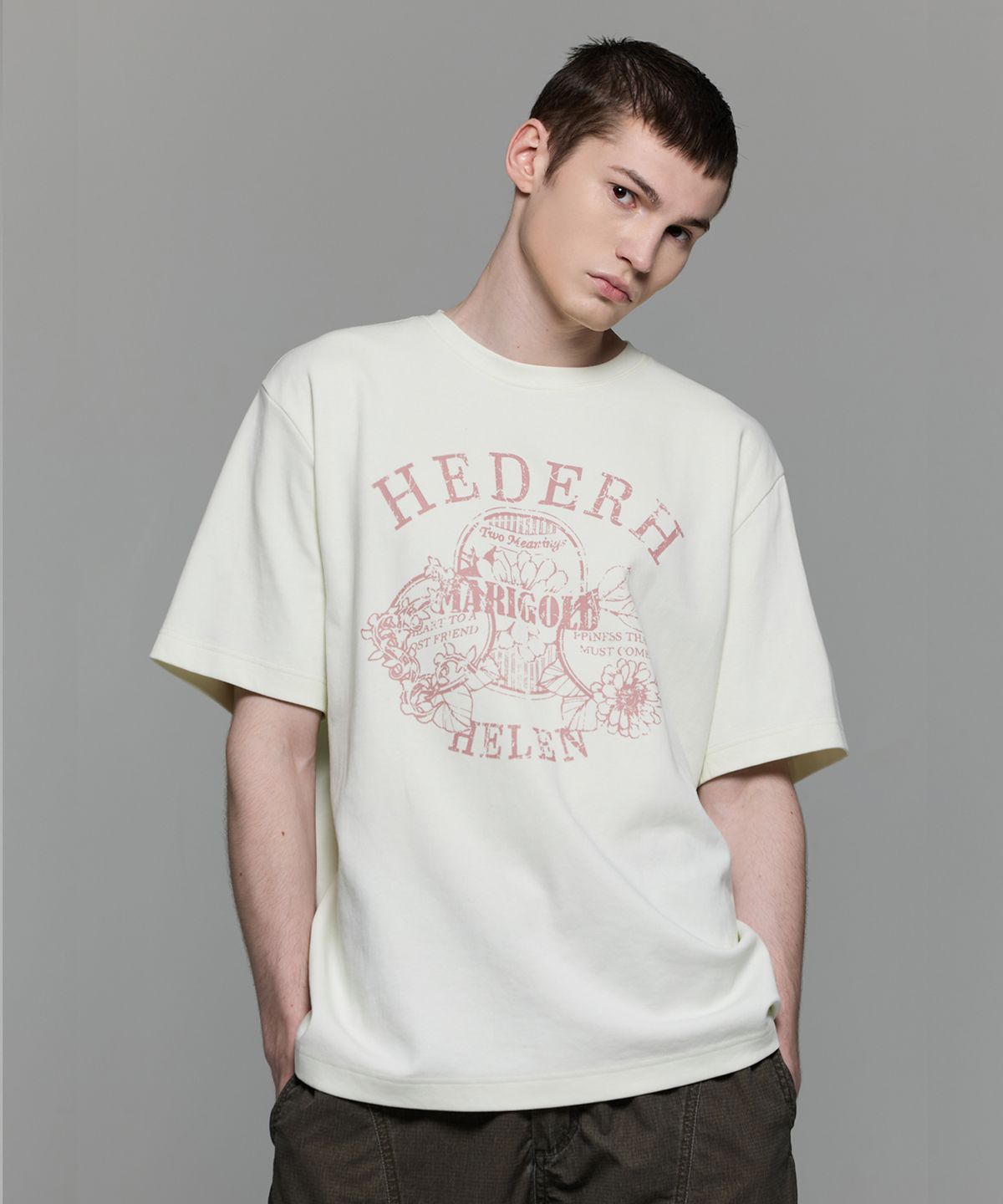 헤더헬렌(HEDER HELEN) MARIGOLD CREAM HALF-T
