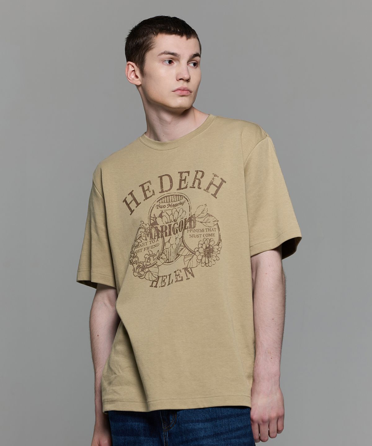 헤더헬렌(HEDER HELEN) MARIGOLD BEIGE HALF-T