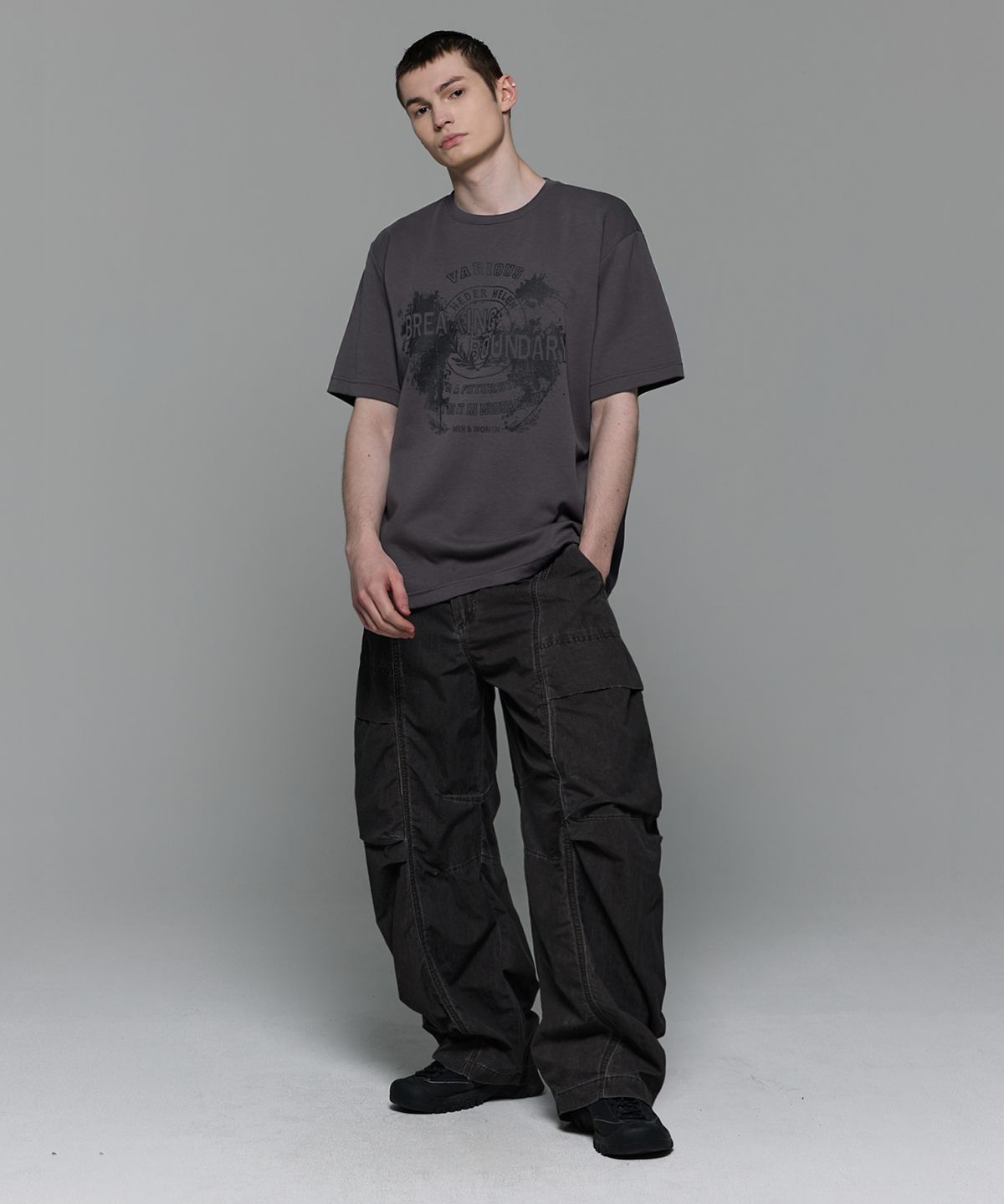 헤더헬렌(HEDER HELEN) VARIOUS K/GREY HALF-T