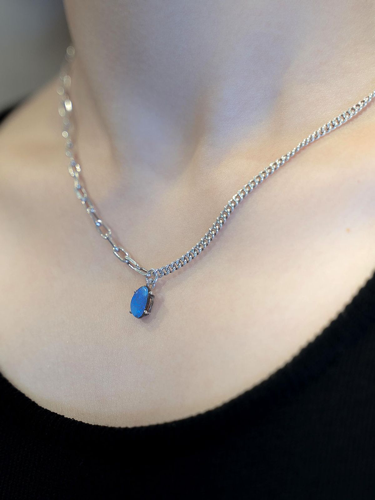 하랑(HARANG) HR 103N_Blue Onyx Necklace