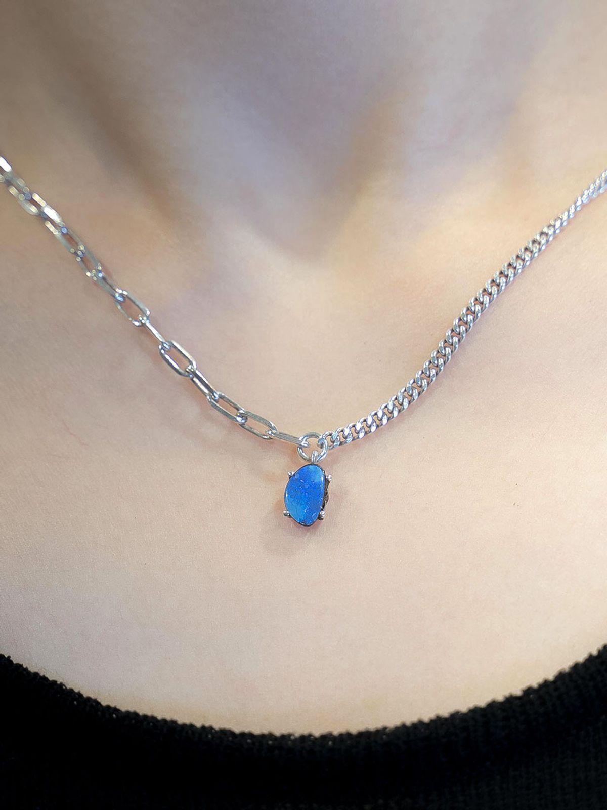 하랑(HARANG) HR 103N_Blue Onyx Necklace