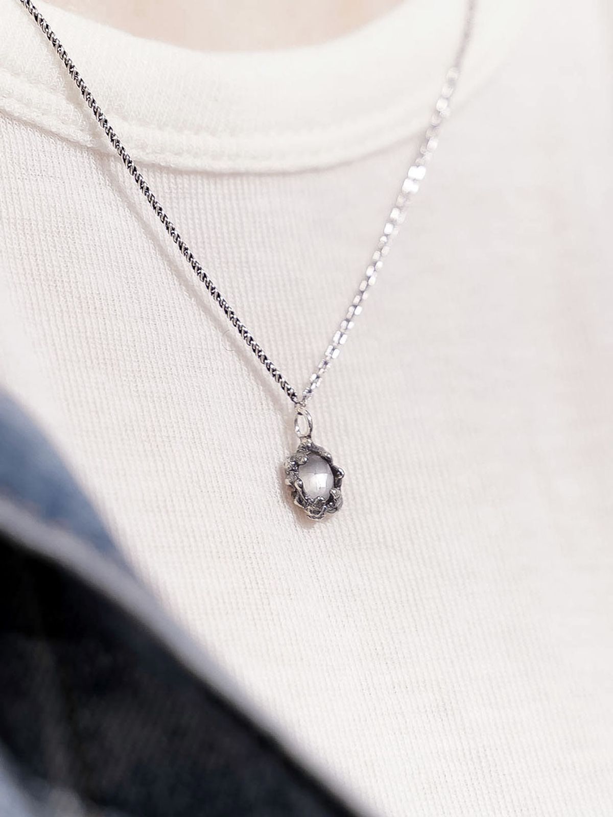 하랑(HARANG) HR 207N_Grey Moonstone Necklace