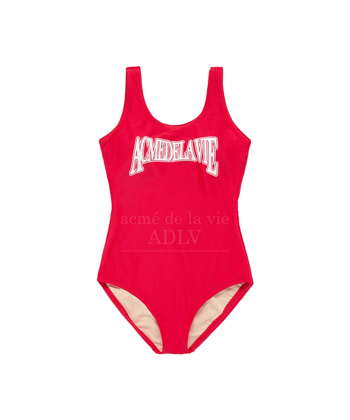 아크메드라비(ACME DE LA VIE) AE LOGO PRINTING MONOKINI RED